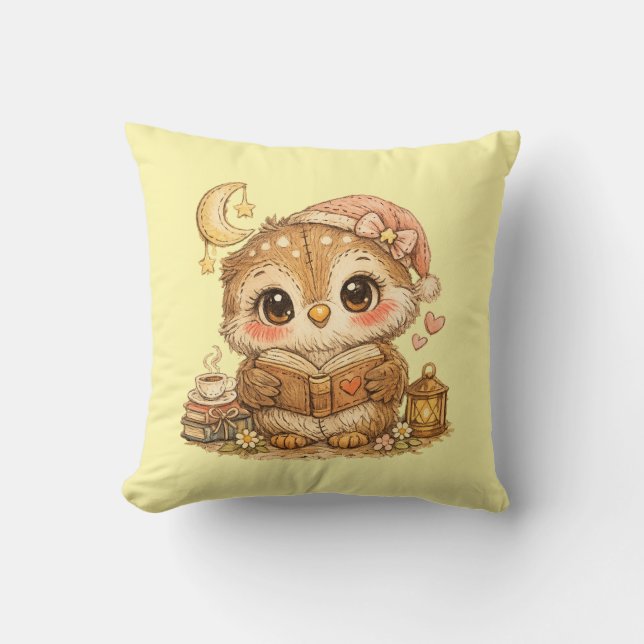 Cute Whimsical Watercolor Animal  Cushion (Front)
