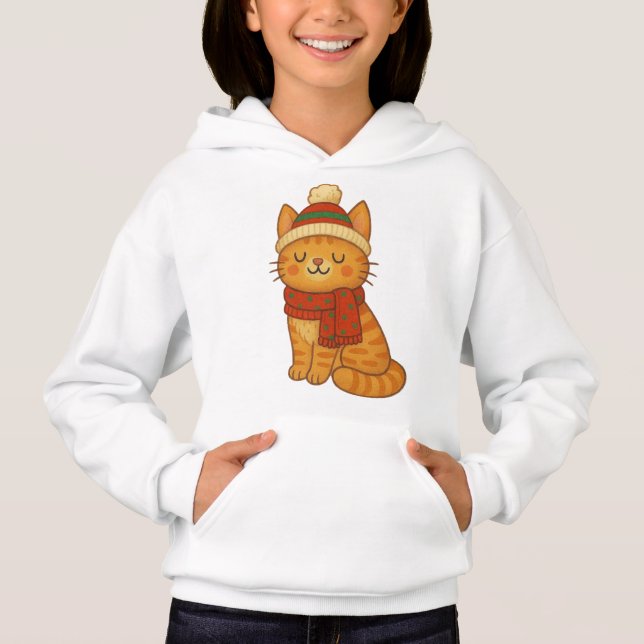 Cute Whimsical Winter/Christmas cat (Front)