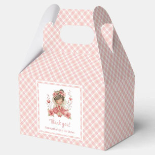 Cute Whimsy Fairy Pink Flowers Girl Birthday Favor Favour Box