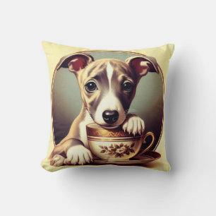 Cute Whippet Puppy Cushion