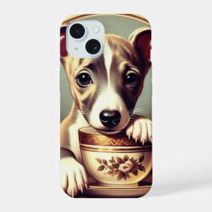 Cute Whippet Puppy iPhone 15 Case