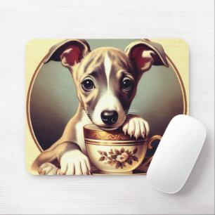 Cute Whippet Puppy Mouse Pad