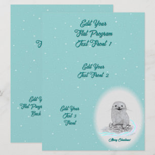 Cute White Baby Sea Otter , Merry Christmas Program