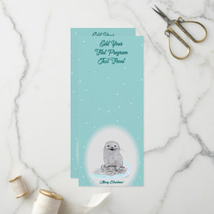 Cute White Baby Sea Otter , Merry Christmas Program