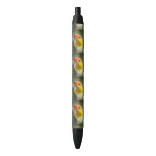 Cute White Bellied Caique Parrot Black Ink Pen