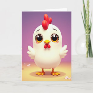 Cute White Bird Art Card