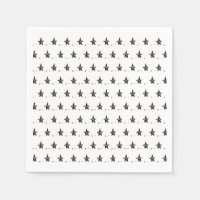 Cute white black simple hand drawn star pattern