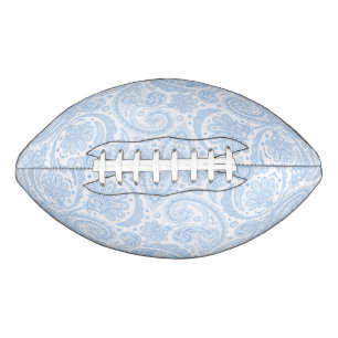 Cute white blue paisley pattern football