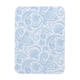 Cute white blue paisley pattern magnet