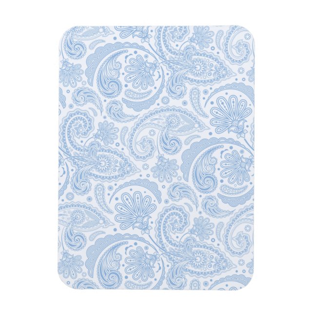 Cute white blue paisley pattern magnet (Vertical)