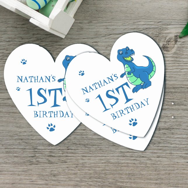 Cute White Blue Paw Dinosaur Themed Birthday Party Paper Coaster (Cute White Blue Paw Dinosaur Themed Birthday Party Paper Coaster)