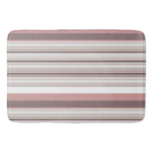 Cute white brown stripes bath mat