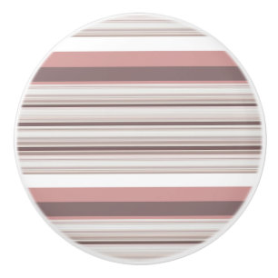 Cute white brown stripes ceramic knob