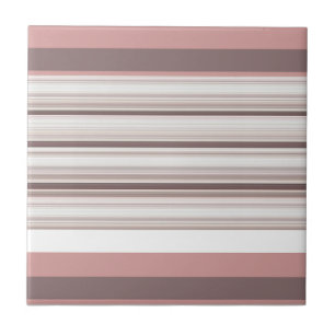 Cute white brown stripes ceramic tile
