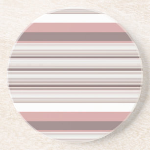 Cute white brown stripes coaster