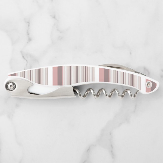 Cute white brown stripes corkscrew (Front)