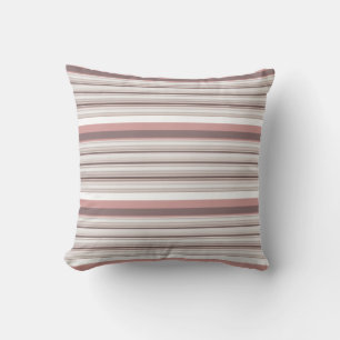 Cute white brown stripes cushion