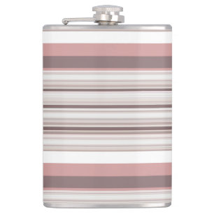 Cute white brown stripes hip flask
