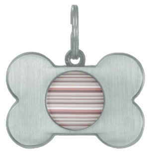 Cute white brown stripes pet ID tag