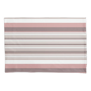 Cute white brown stripes pillowcase