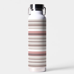 Cute white brown stripes water bottle