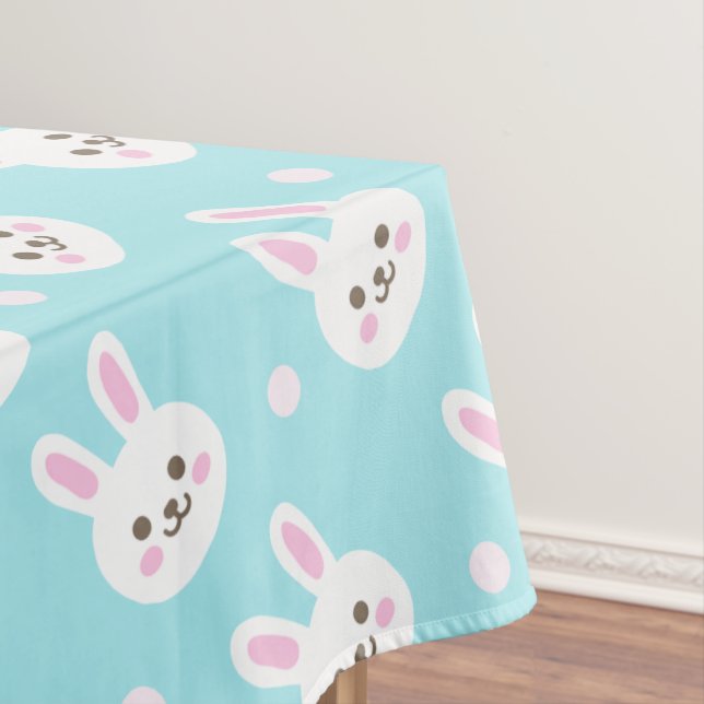 Cute White Bunnies Pattern Easter | Tablecloth (In Situ)