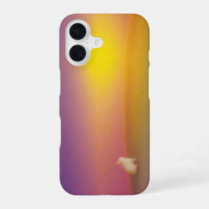Cute White Bunny Rabbit on Grassy Hill at Sunrise iPhone 16 Case