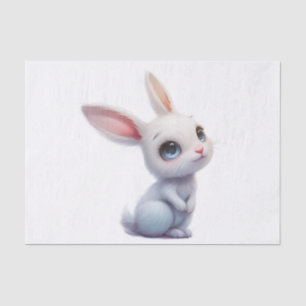 Cute White Bunny with Big Blue Eyes Tissue Paper