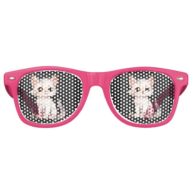 CUTE WHITE CAT PARTY SUNGLASSES (Front)