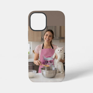 Cute White Cat  – Personalised iPhone 12 Mini Case