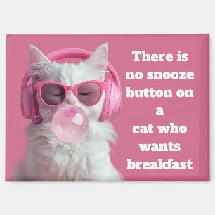 Cute White Cat – Personalised Magnet