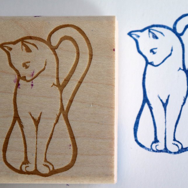 Cute White Cat Rubber Stamp (Creator Uploaded)
