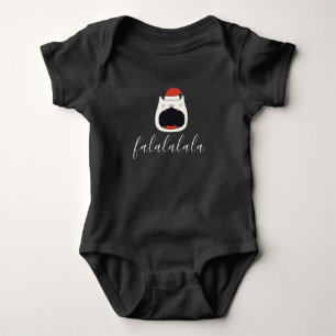 Cute White Cat Santa Hat with Christmas Baby Bodysuit
