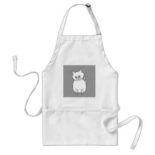Cute White Cat. Standard Apron