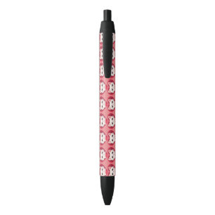 Cute White Cat with Heart Kawaii Kitty Love Design Black Ink Pen