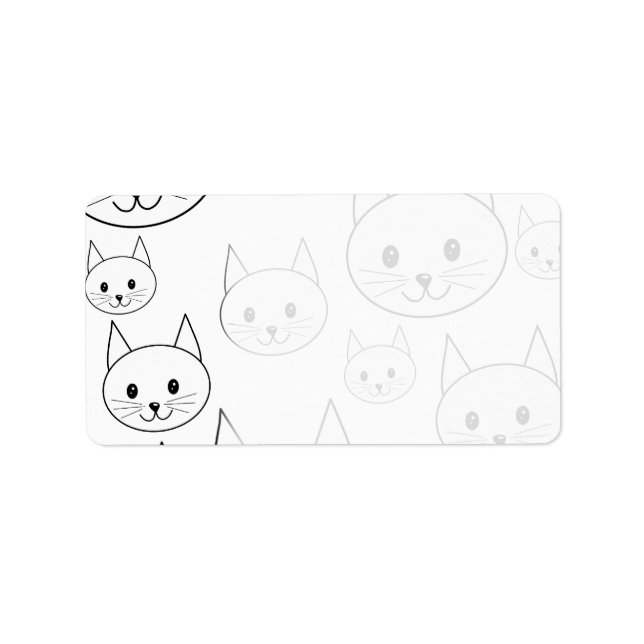 Cute White Cats Pattern. Label (Front)