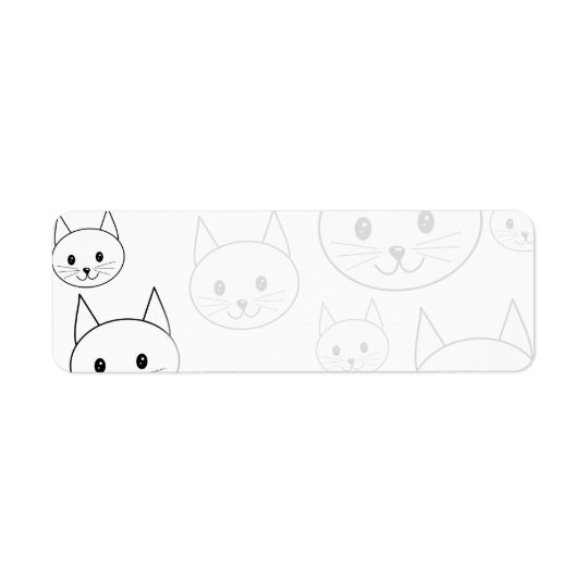 Cute White Cats Pattern. Return Address Label