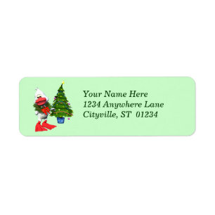 Cute White Christmas Duck Return Address Label