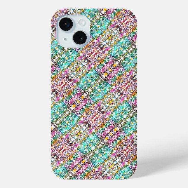 Cute white colourful flowers  Case-Mate iPhone cas Case (Back)