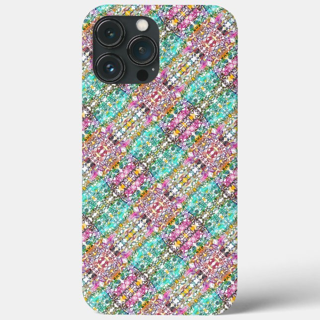 Cute white colourful flowers  Case-Mate iPhone cas Case (Back)