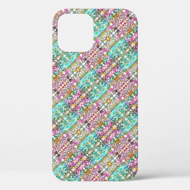 Cute white colourful flowers  Case-Mate iPhone cas Case (Back)