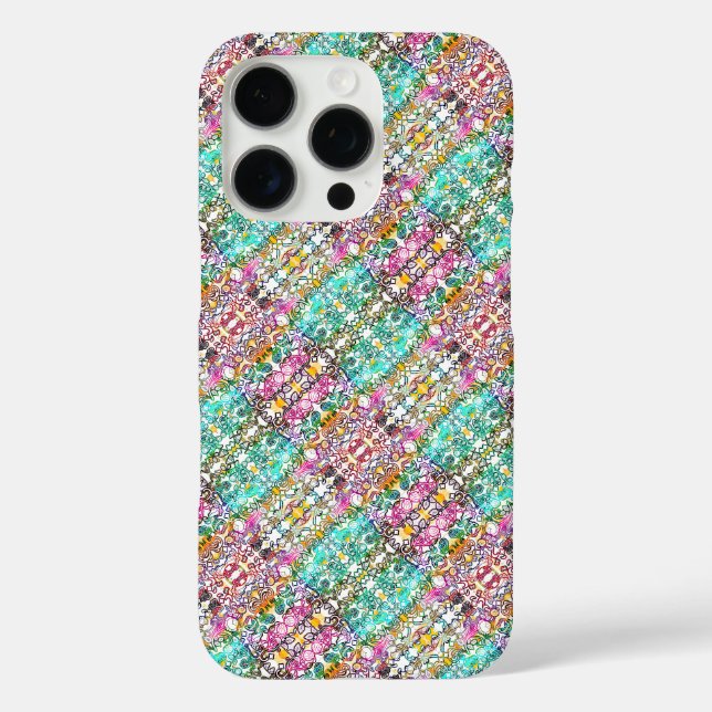 Cute white colourful flowers  Case-Mate iPhone cas Case (Back)