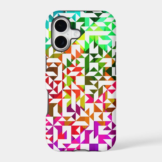 Cute white colourful geometric patterns (Back)