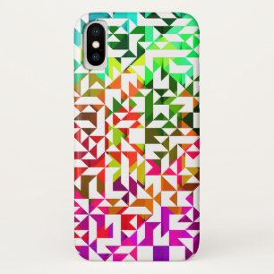 Cute white colourful geometric patterns iPhone x case