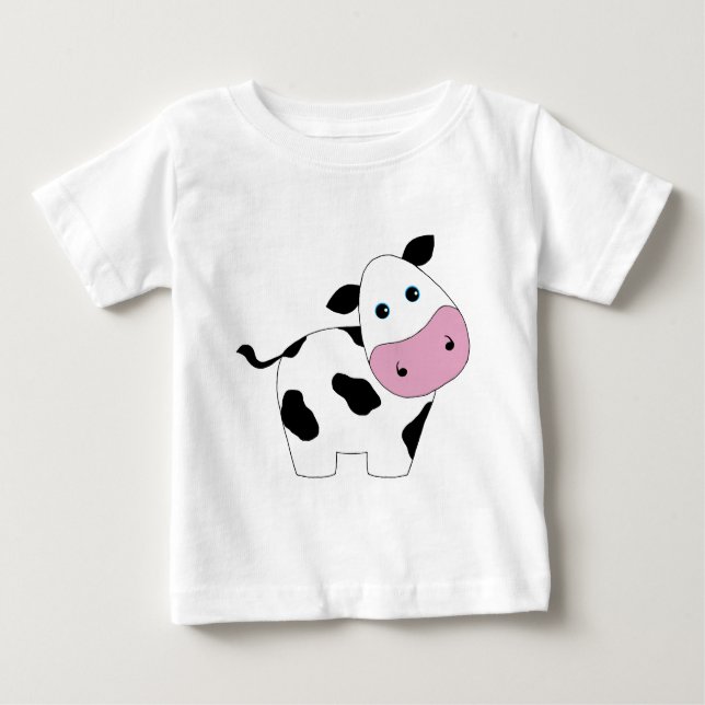 Cute White Cow Baby T-Shirt (Front)