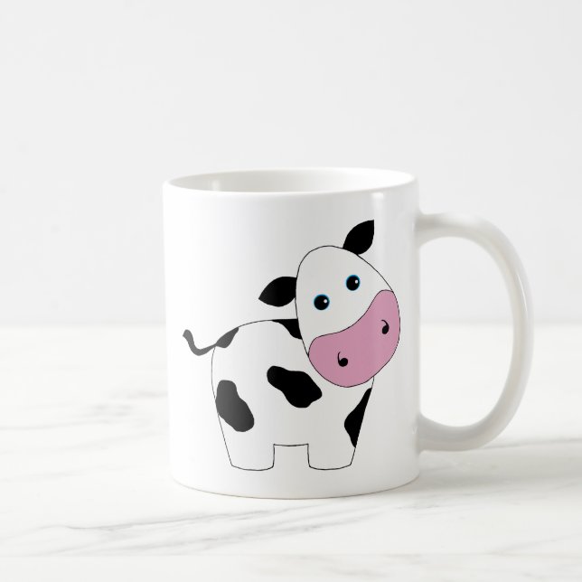 Cute White Cow Coffee Mug (Right)