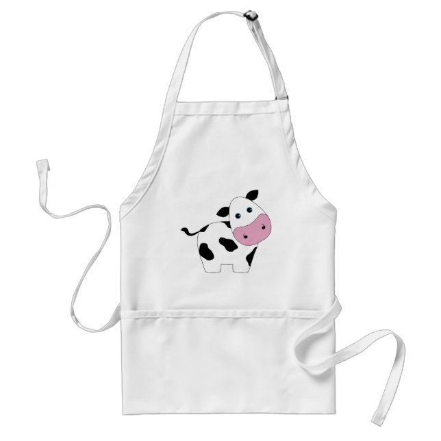 Cute White Cow Standard Apron (Front)