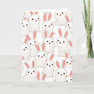 Cute White Creature Pattern Card