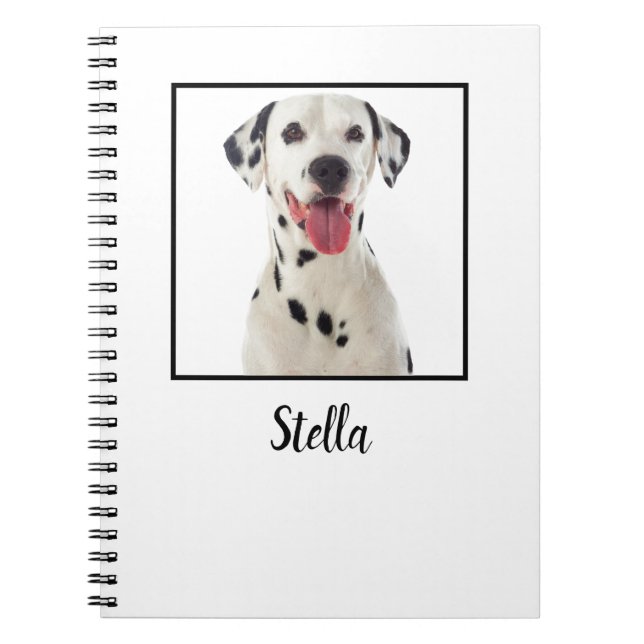 Cute White Custom Dog Photo Notebook (Front)