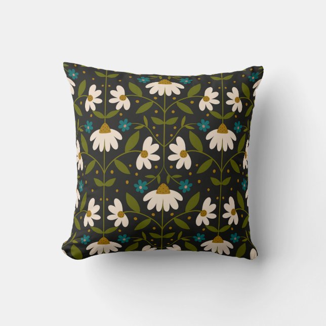 Cute white daisy pattern  cushion (Front)